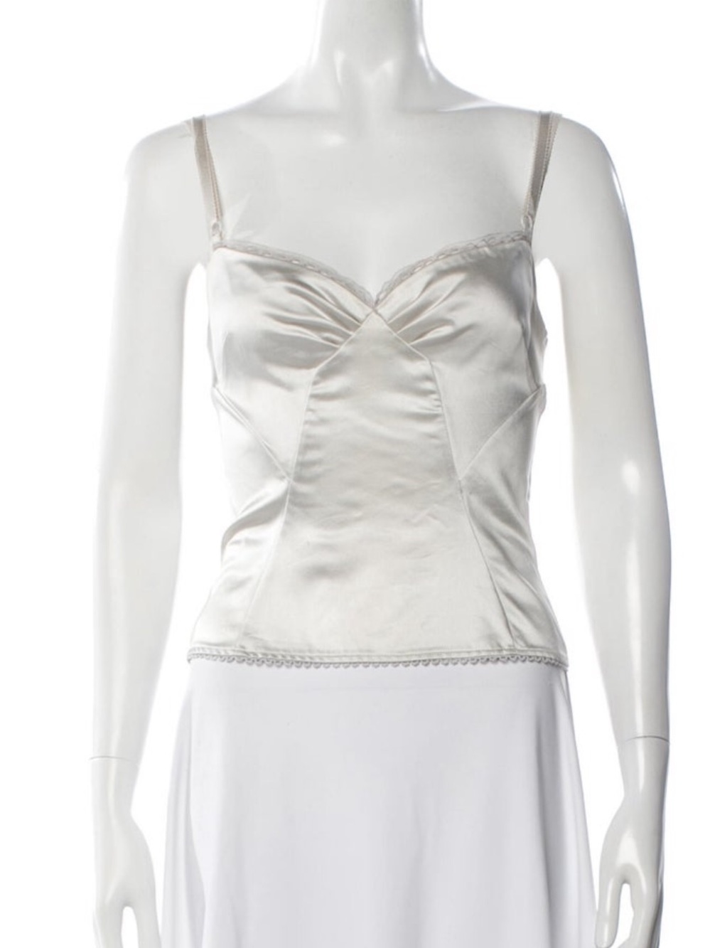 DOLCE & GABBANA D&G Vintage 2005 Collection Silver Grey V-Back Zip Back Camisole